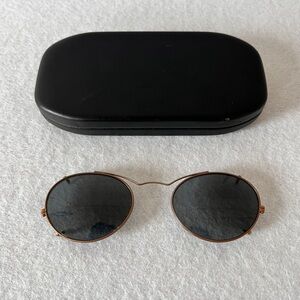 Polo Ralph Lauren vintage round clip-on sunglasses attachment with case